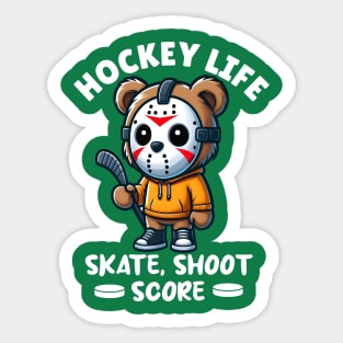 Cute Bear Hockey Life Kawaii Sticker